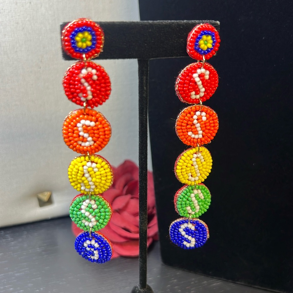 Skittles Seed Bead Earrings